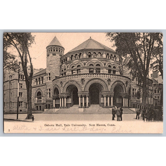New Haven CT Connecticut Osborn Hall Yale University 1906 Undivided Postcard