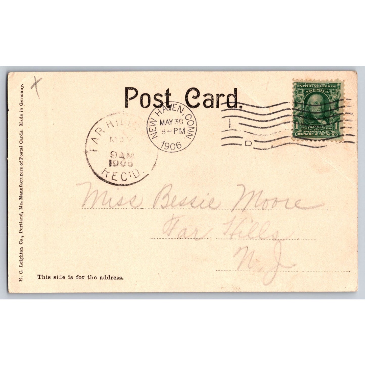 New Haven CT Connecticut Osborn Hall Yale University 1906 Undivided Postcard