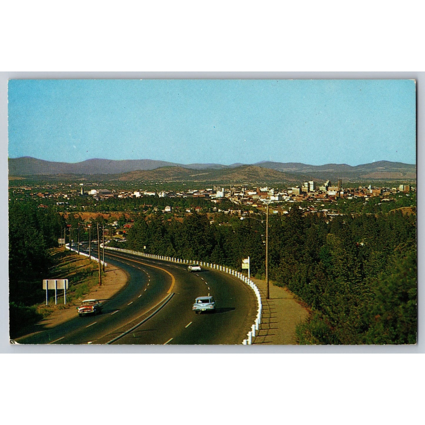 Spokane WA Washington Sunset Entrance Chrome Postcard Unused Clifford Ellis
