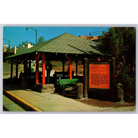Truth or Consequences NM New Mexico Geronimo's Spring Historic Marker Postcard