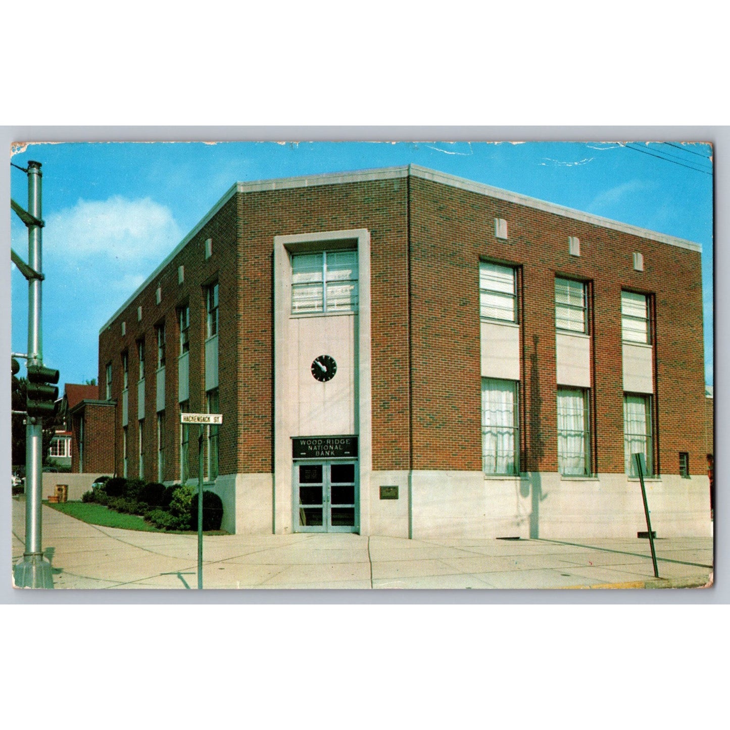 Wood-Ridge NJ New Jersey National Bank Chrome Postcard 1958 Used