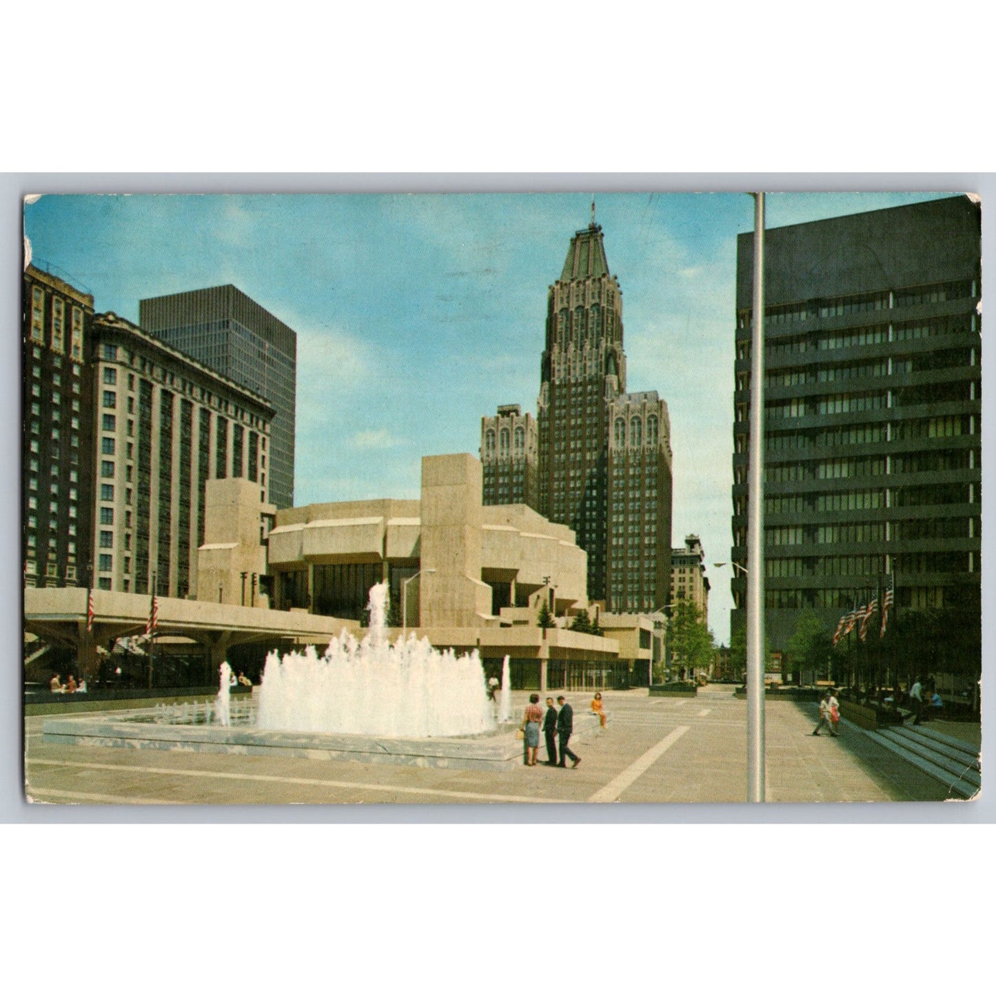 Baltimore MD Maryland Fountain & Theatre At Charles Center Chrome Postcard Used