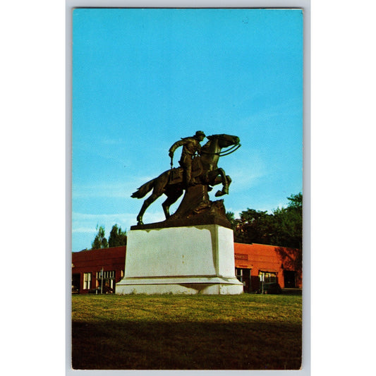 St Joseph MO Missouri Pony Express Statue 1970s Chrome Postcard Unused