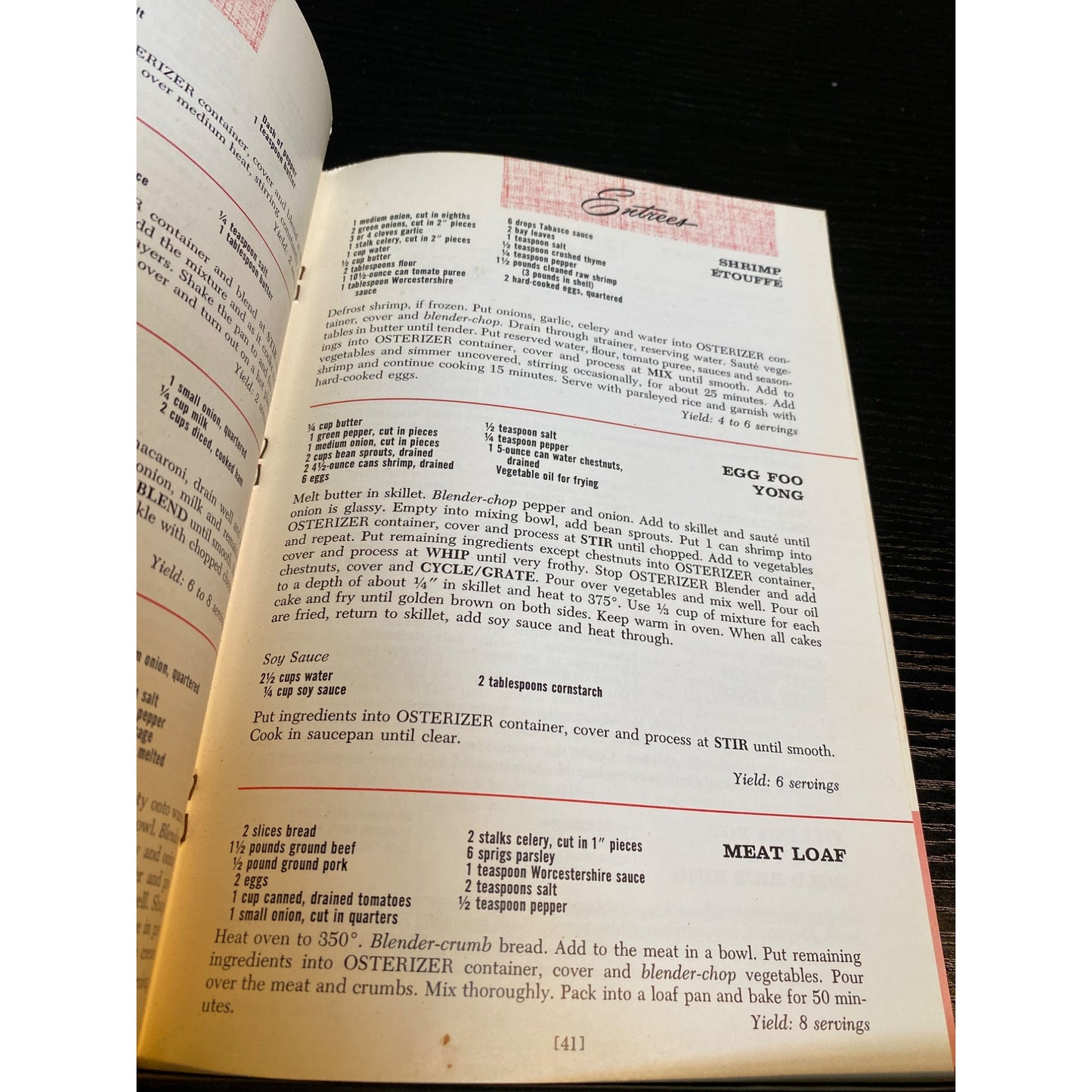 Cookbook Osterizer Spin Cookery 8-Speed Blender Booklet 1969 Vintage Recipes
