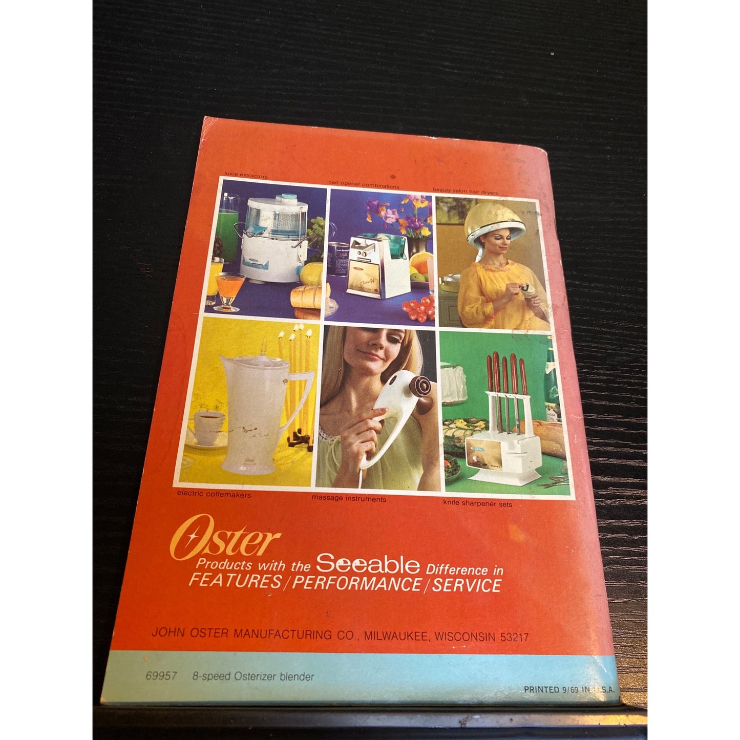 Cookbook Osterizer Spin Cookery 8-Speed Blender Booklet 1969 Vintage Recipes