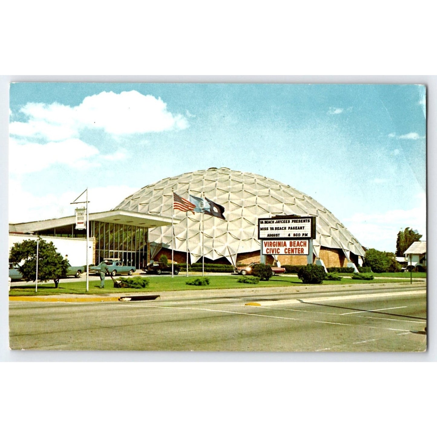Virginia Beach VA Virginia Civic Center Dome Chrome Postcard Plastichrome