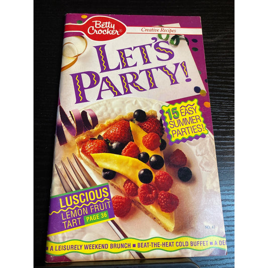 Betty Crocker Lets Party 1990 Cookbook Booklet Summer Party Recipes