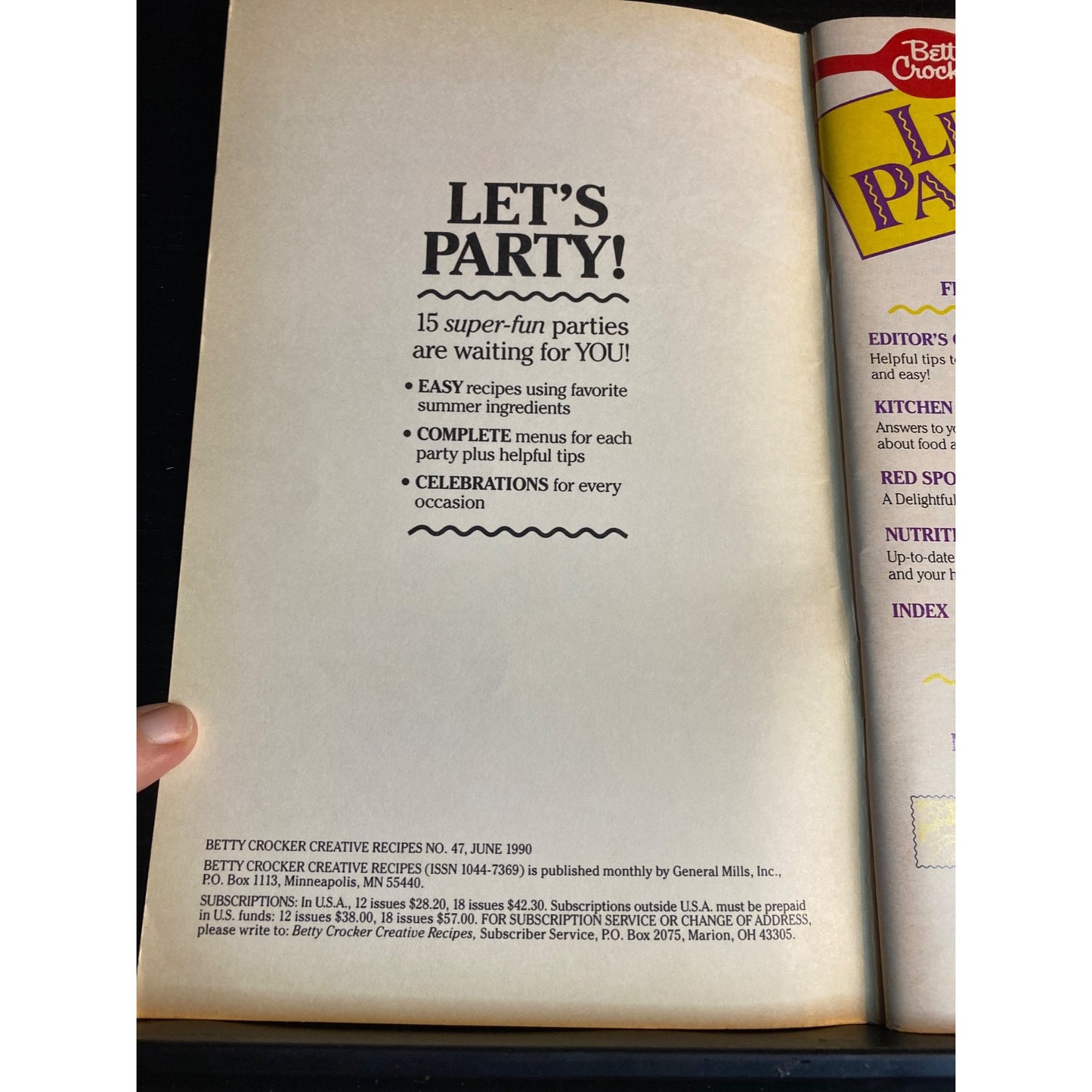 Betty Crocker Lets Party 1990 Cookbook Booklet Summer Party Recipes