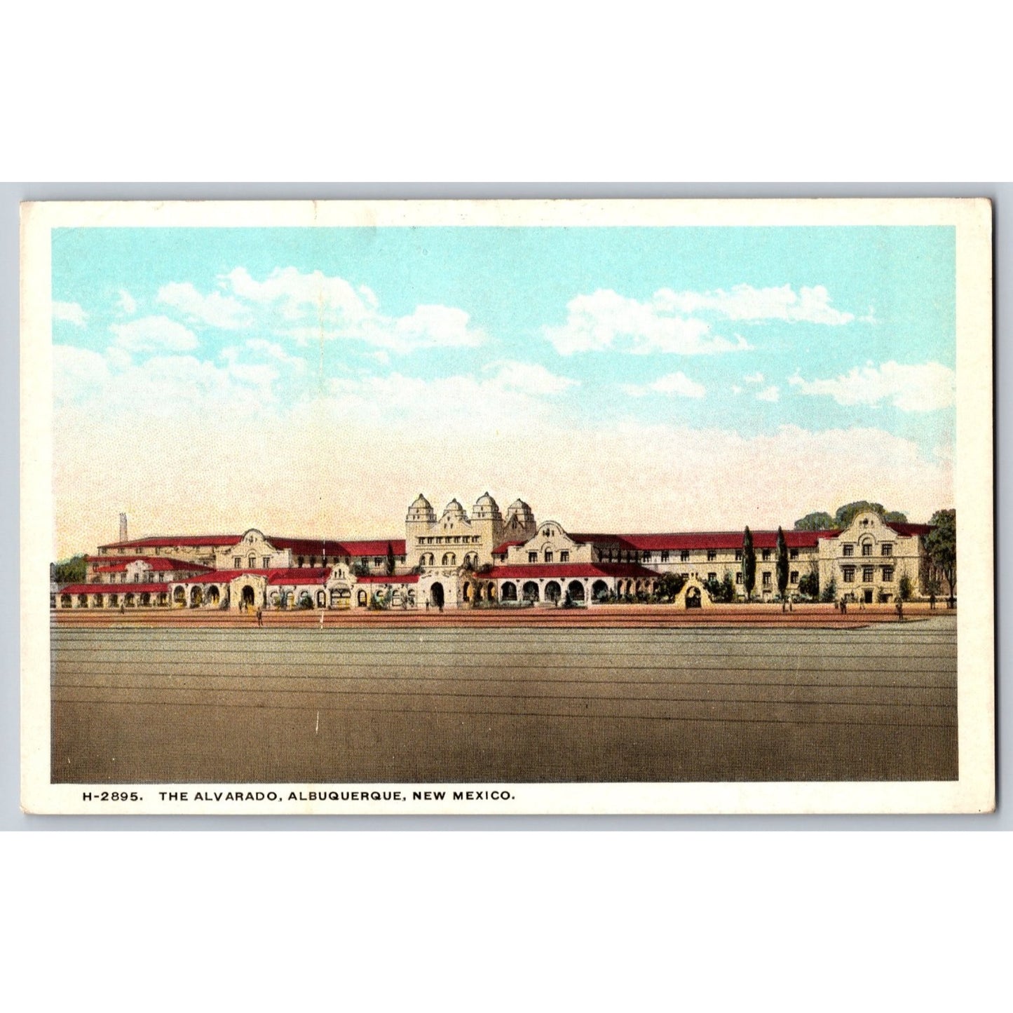Albuquerque NM New Mexico The Alvarado Hotel 1920s White Border Postcard