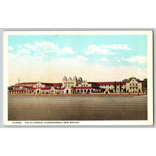 Albuquerque NM New Mexico The Alvarado Hotel 1920s White Border Postcard