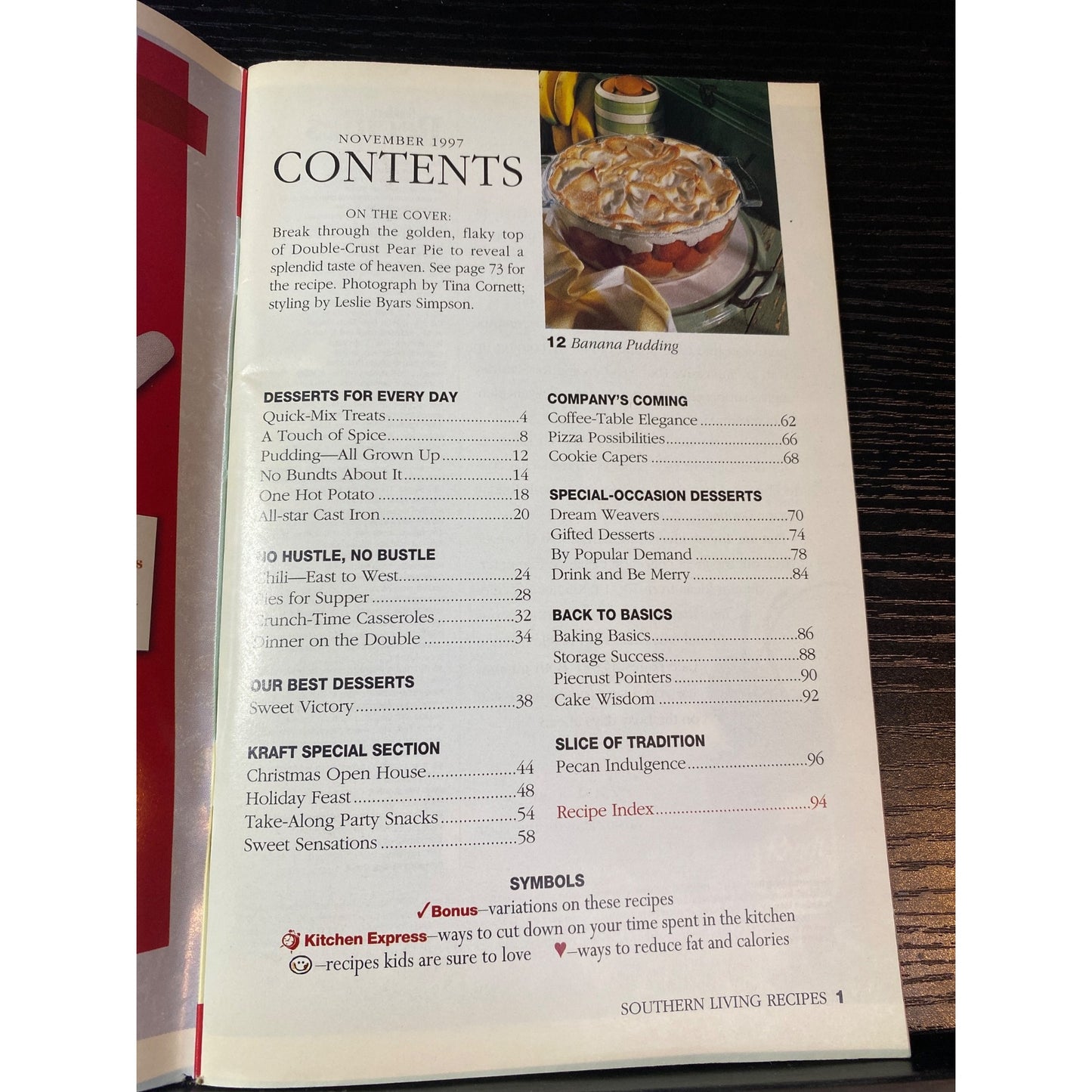 Southern Living November 1997 Desserts Magazine Booklet Holiday Recipes