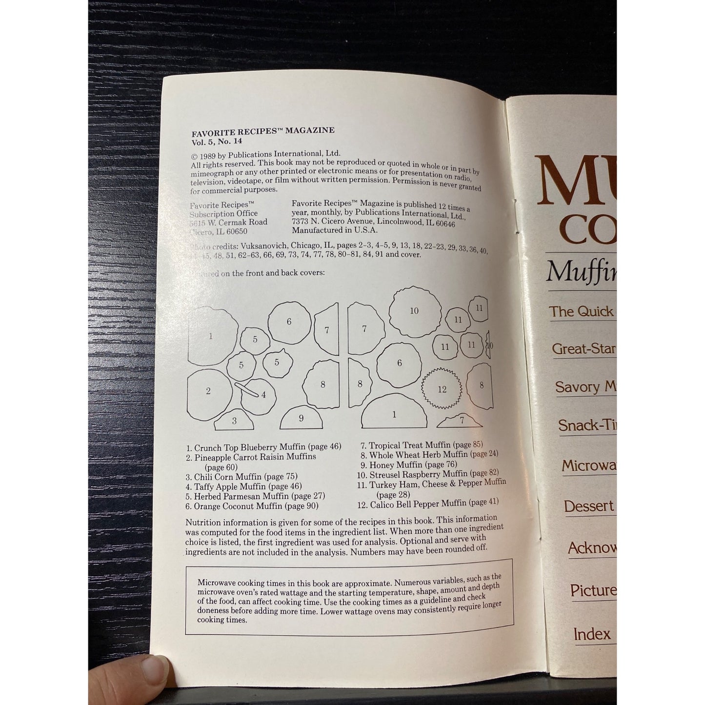 The Muffin Cookbook Muffins For All Occasions Recipes 1989 Cookbook Booklet