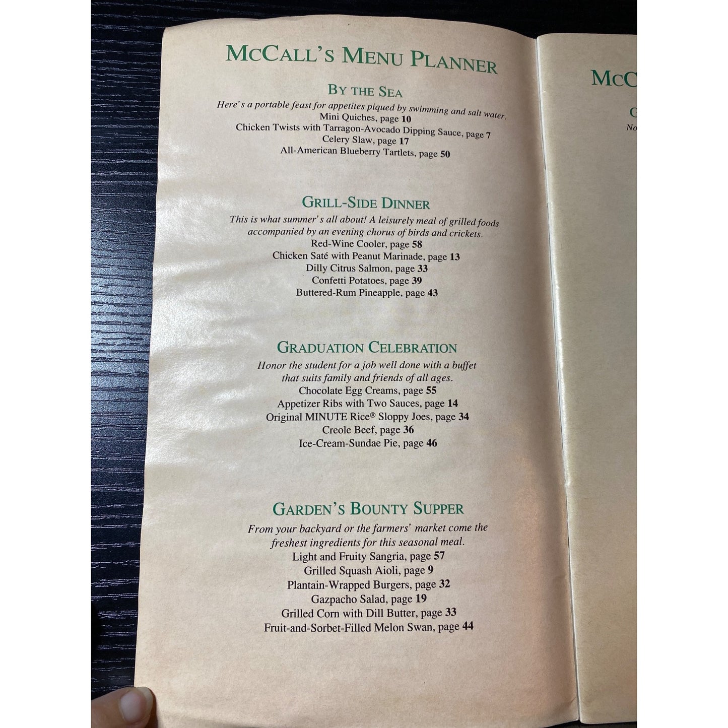 McCalls 1991 Summer Entertaining & Outdoor Cooking Cookbook Booklet