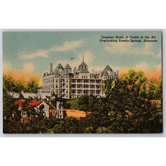 Eureka Springs AR Arkansas Crescent Hotel Linens Castle In The Air Linen Postcard