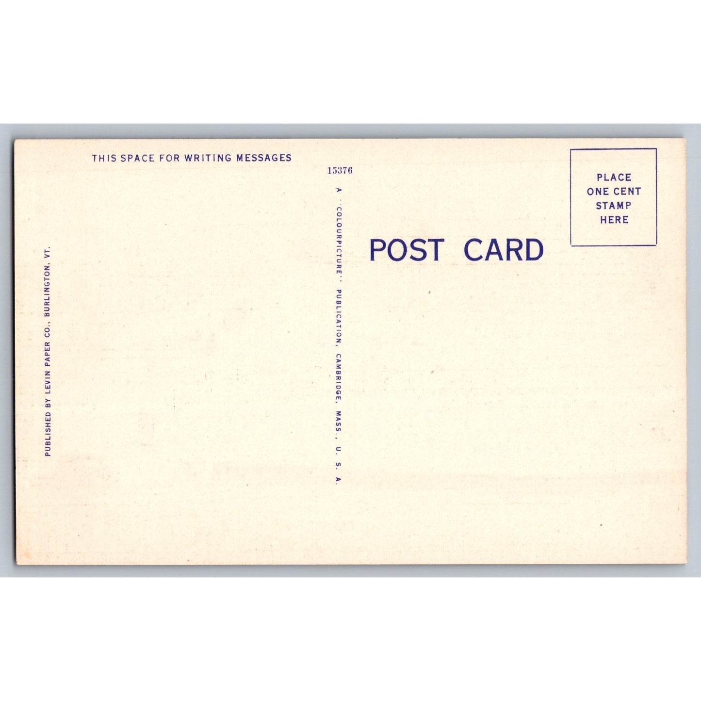 Burlington VT Vermont USO Club 1940s Linen Postcard Unused