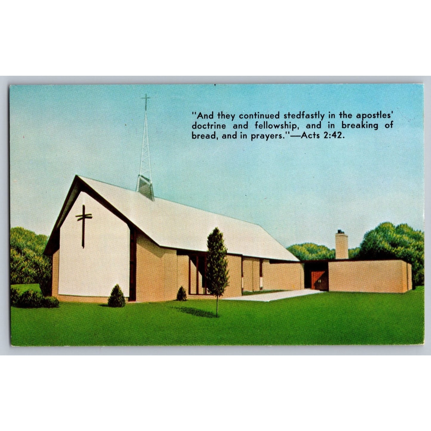 Southfield MI Michigan Apostolic Lutheran Church Chrome Postcard Unused