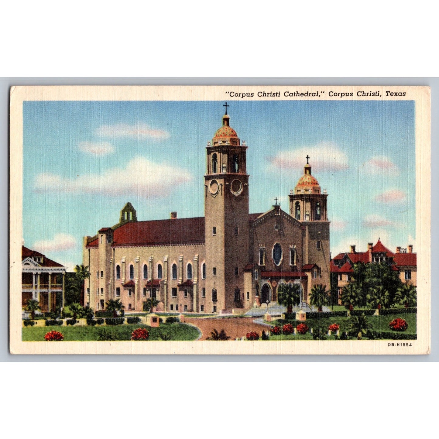 Corpus Christi TX Texas Cathedral 1930s White Border Postcard Used