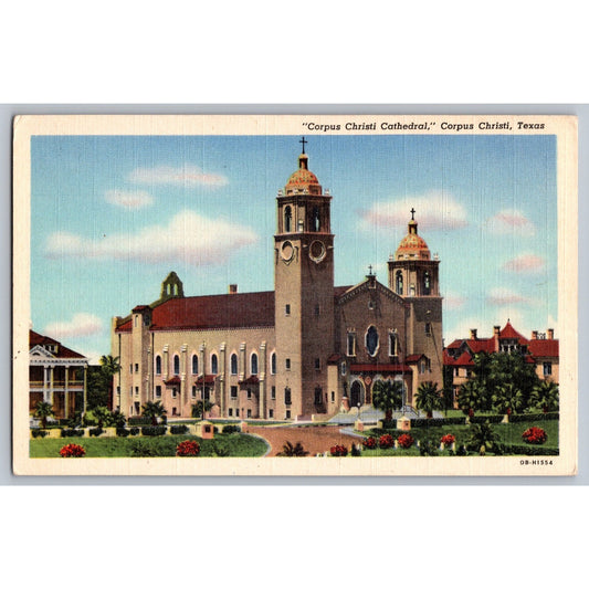 Corpus Christi TX Texas Cathedral 1930s White Border Postcard Used