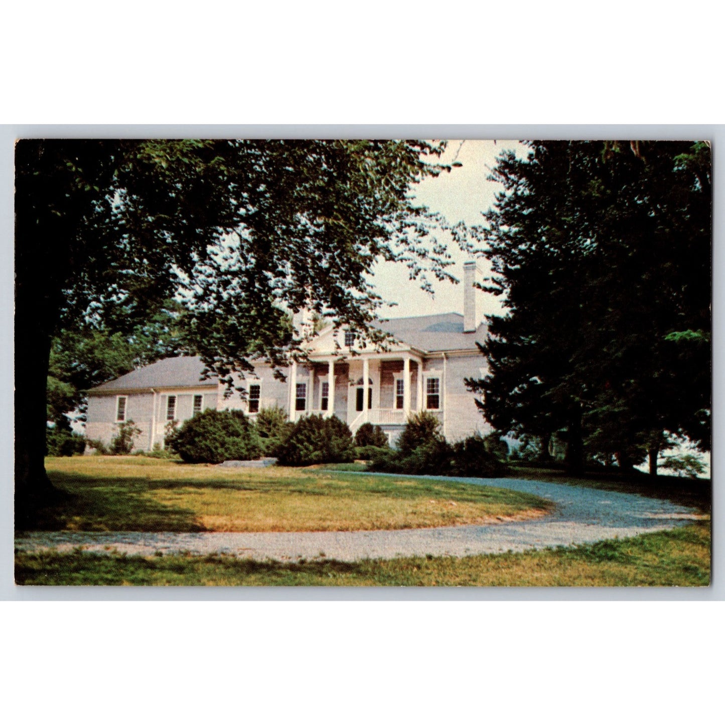 Middletown VA Virginia Belle Grove Mansion Limestone Home Chrome Postcard Unused