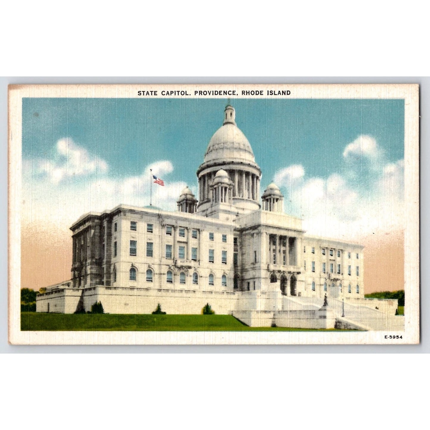 Providence RI Rhode Island State Capitol 1930s White Border Postcard