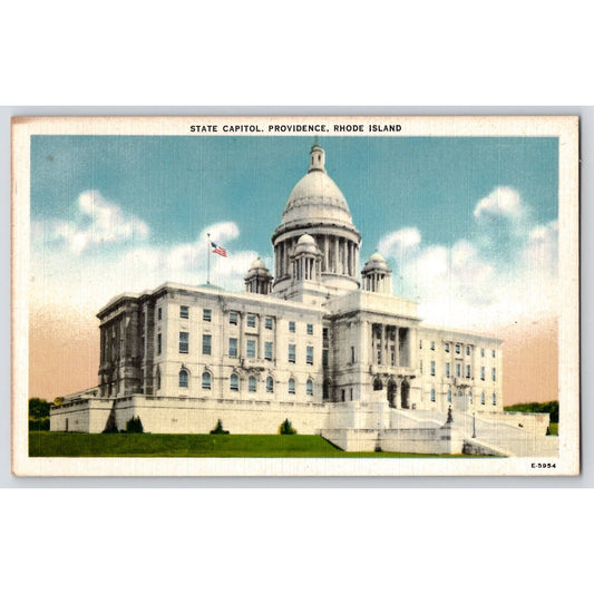 Providence RI Rhode Island State Capitol 1930s White Border Postcard