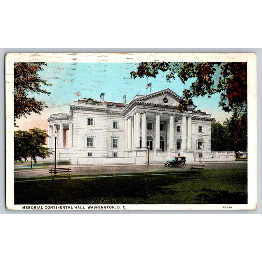 Washington DC Memorial Continental DAR 1928 White Border Postcard Used
