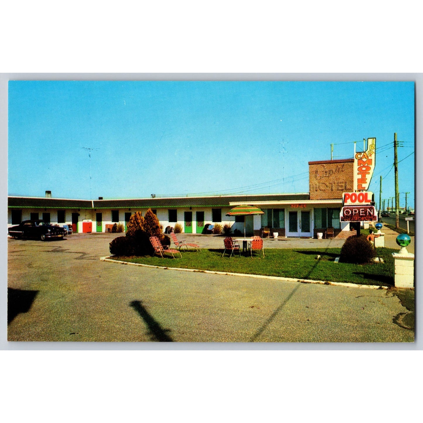 Atlantic City NJ New Jersey Capri Motel Chrome Postcard Unused 1950s