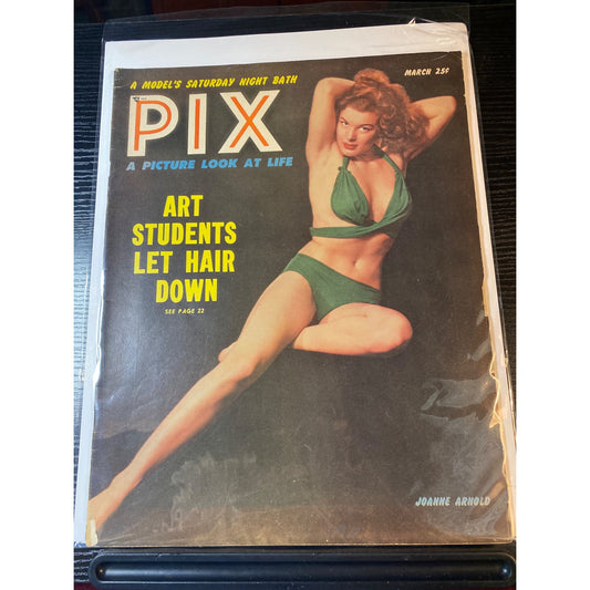 Pix Magazine Mar 1954 Joanne Arnold Cover Century Pin Up