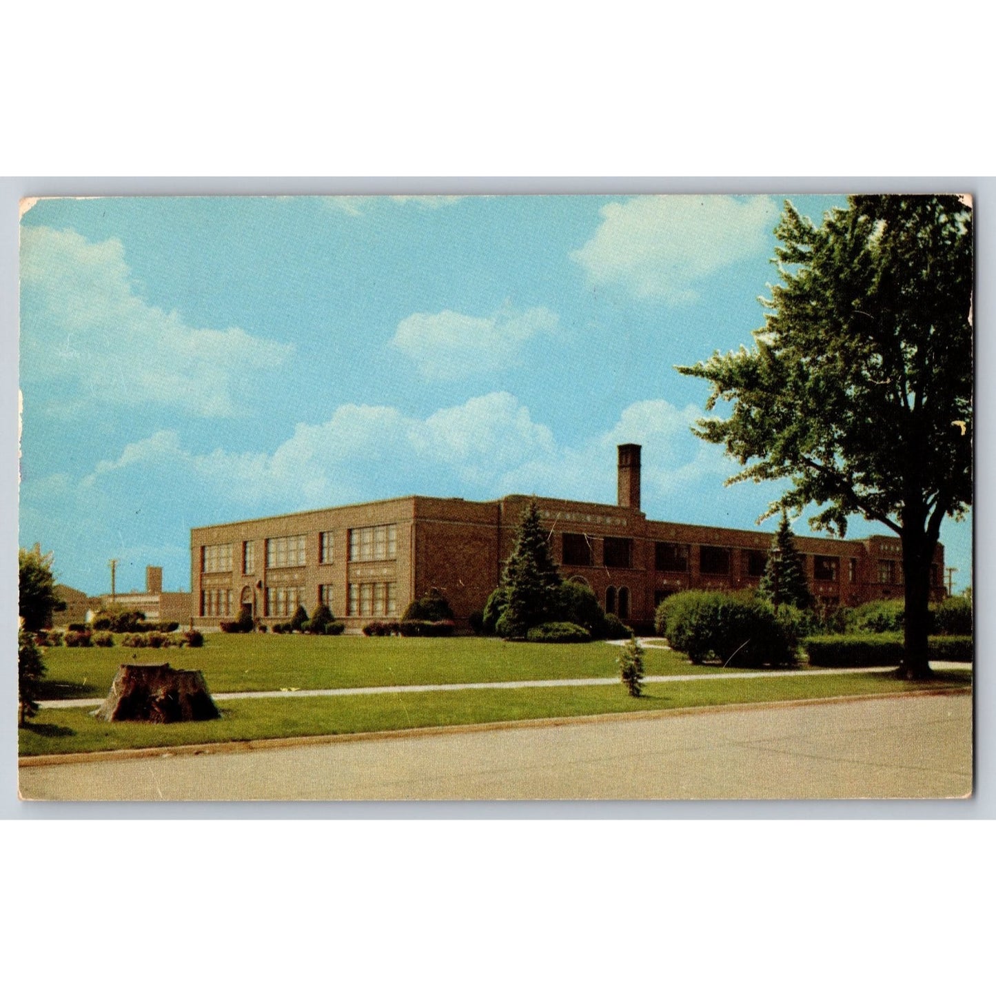 Vermilion OH Ohio High School Lake Erie Vacationland 1958 Chrome Postcard Used