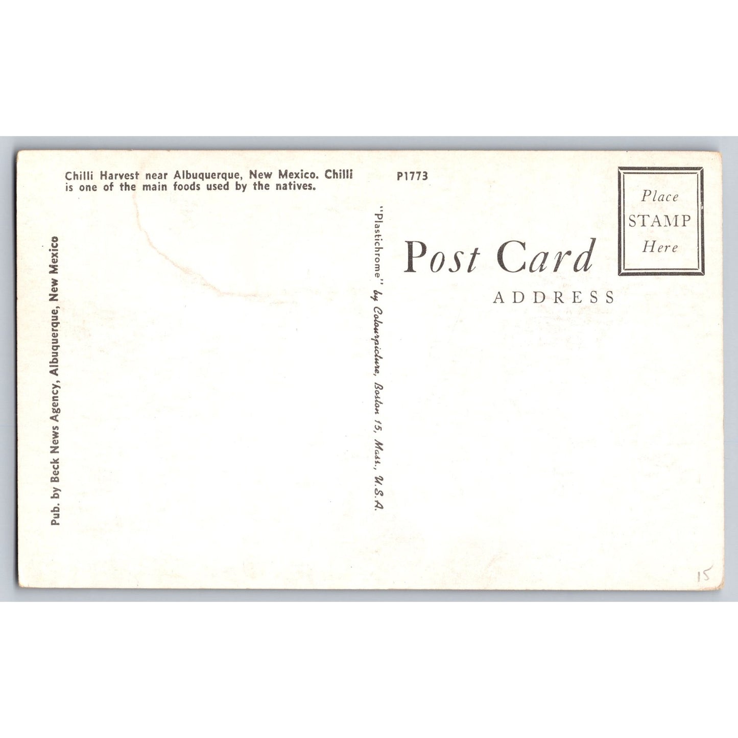 Albuquerque NM New Mexico Chili Harvest Scenic View Postcard Beck News Agency