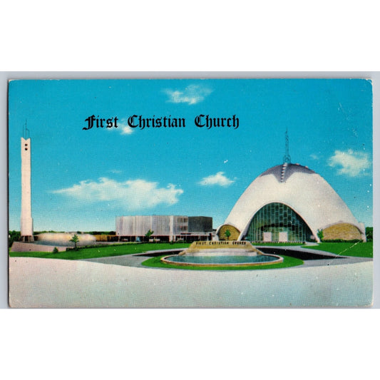 Oklahoma City OK First Christian Church Mid-Century Postcard