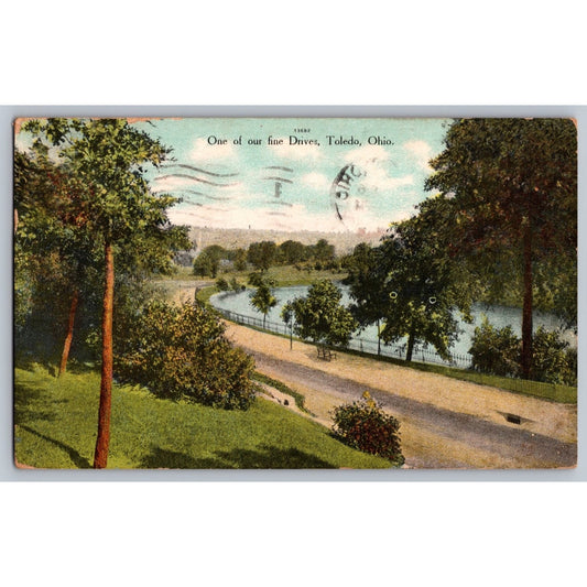 Toledo Ohio OH One of Our Fine Drive Scenic Drive 1909 Divided Back Postcard