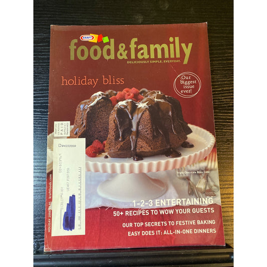 Kraft Food & Family Holiday Bliss Magazine 2006 Festive Recipes Entertaining Tips & Baking