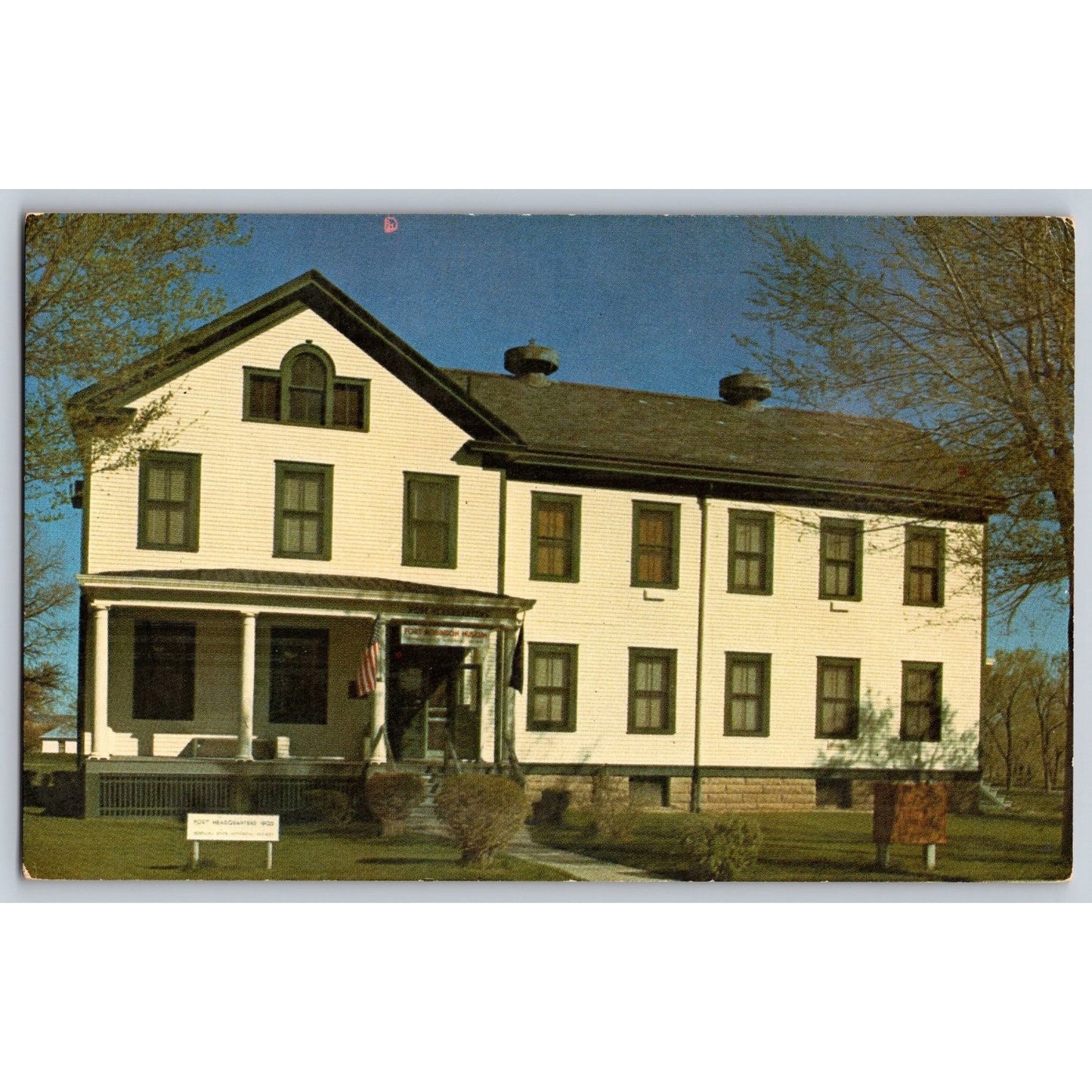 Fort Robinson NE Nebraska Museum Historic Post Headquarters Chrome Postcard