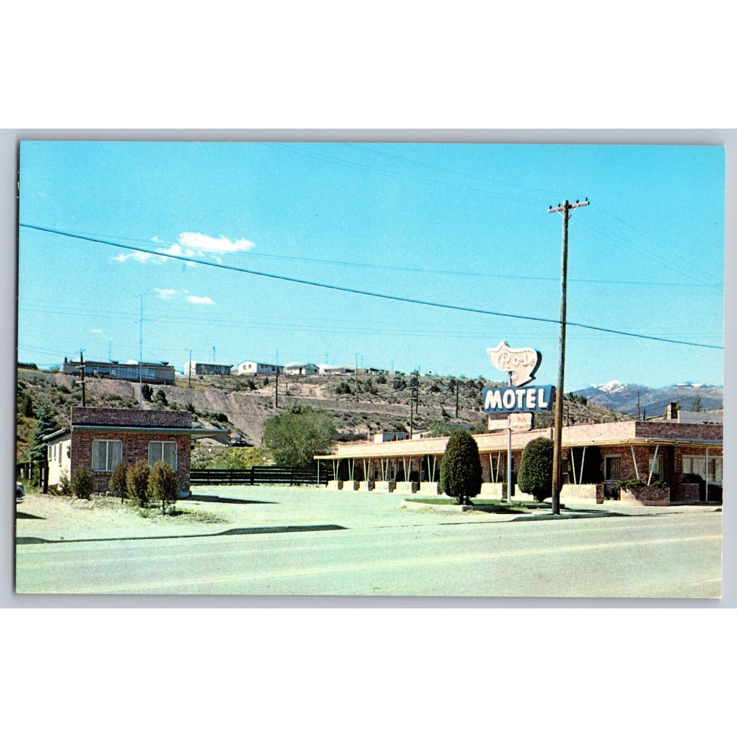 Ely NV Nevada Rose Motel 1555 Aultman Street Chrome Postcard Unused