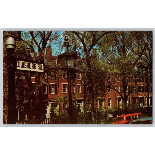 Boston MA Massachusetts Louisburg Square Chrome Postcard Unused Bromley
