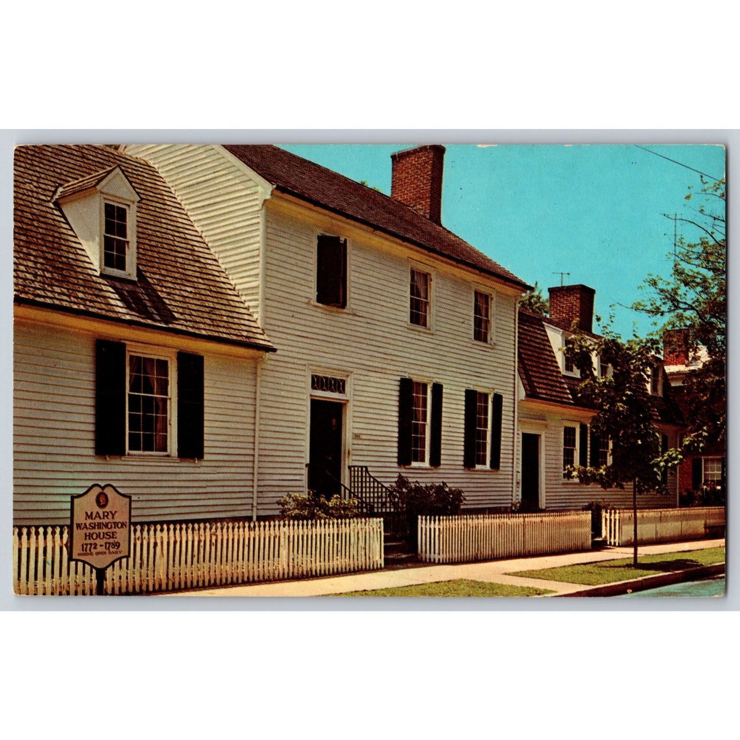 Fredericksburg VA Virginia Mary Washington House Chrome Postcard Unused