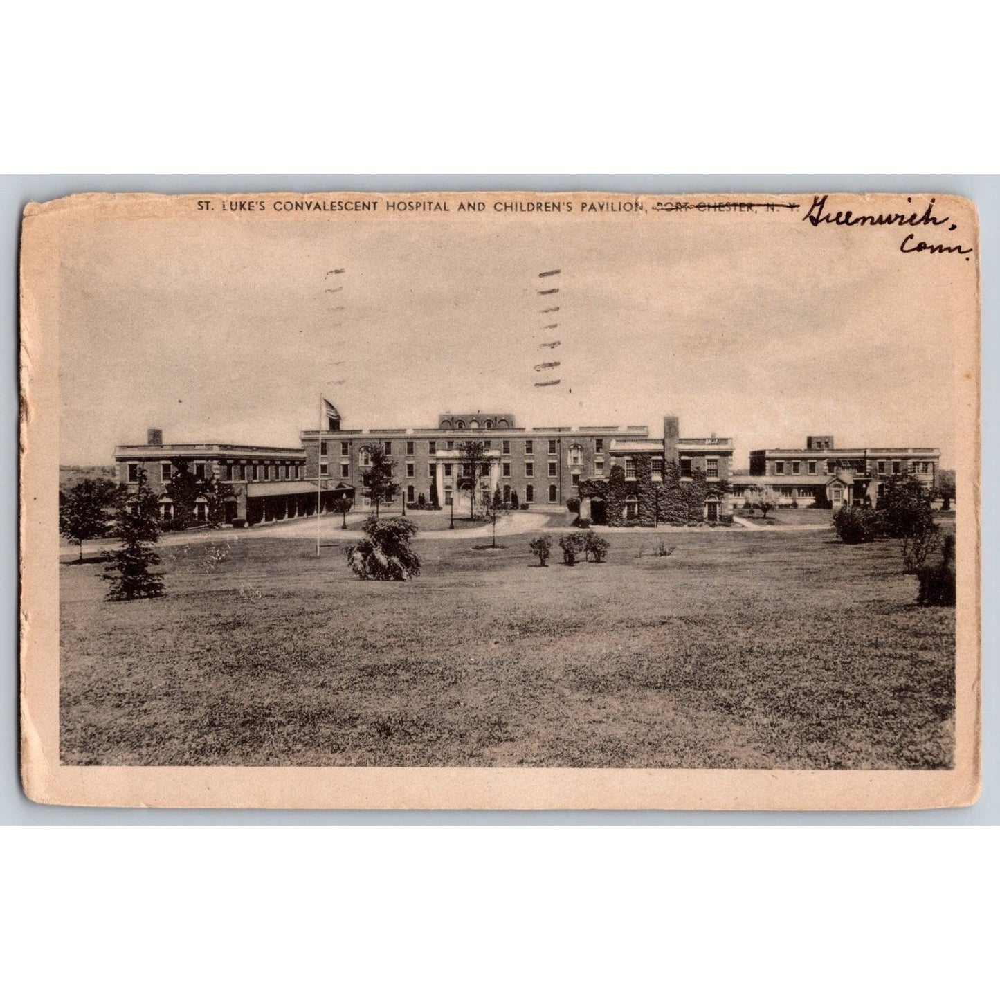 Greenwich CT Connecticut St Luke's Convalescent Hospital 1945 Postcard