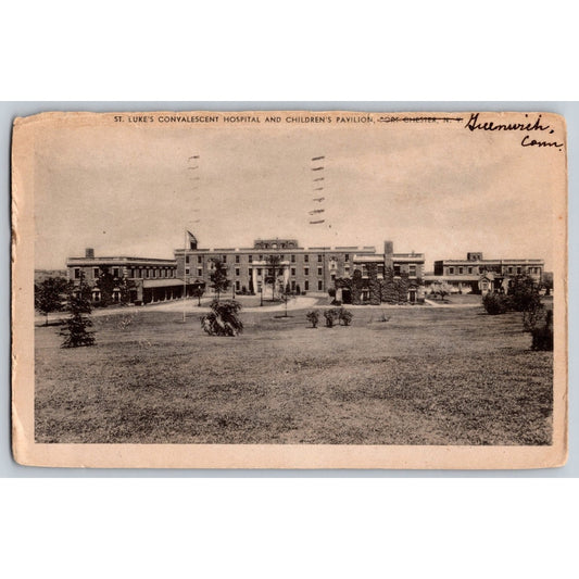 Greenwich CT Connecticut St Luke's Convalescent Hospital 1945 Postcard
