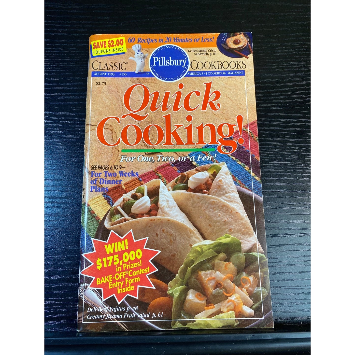 Pillsbury Classic Cookbook Booklet Quick Cooking 1993 60 Recipes Bake-Off