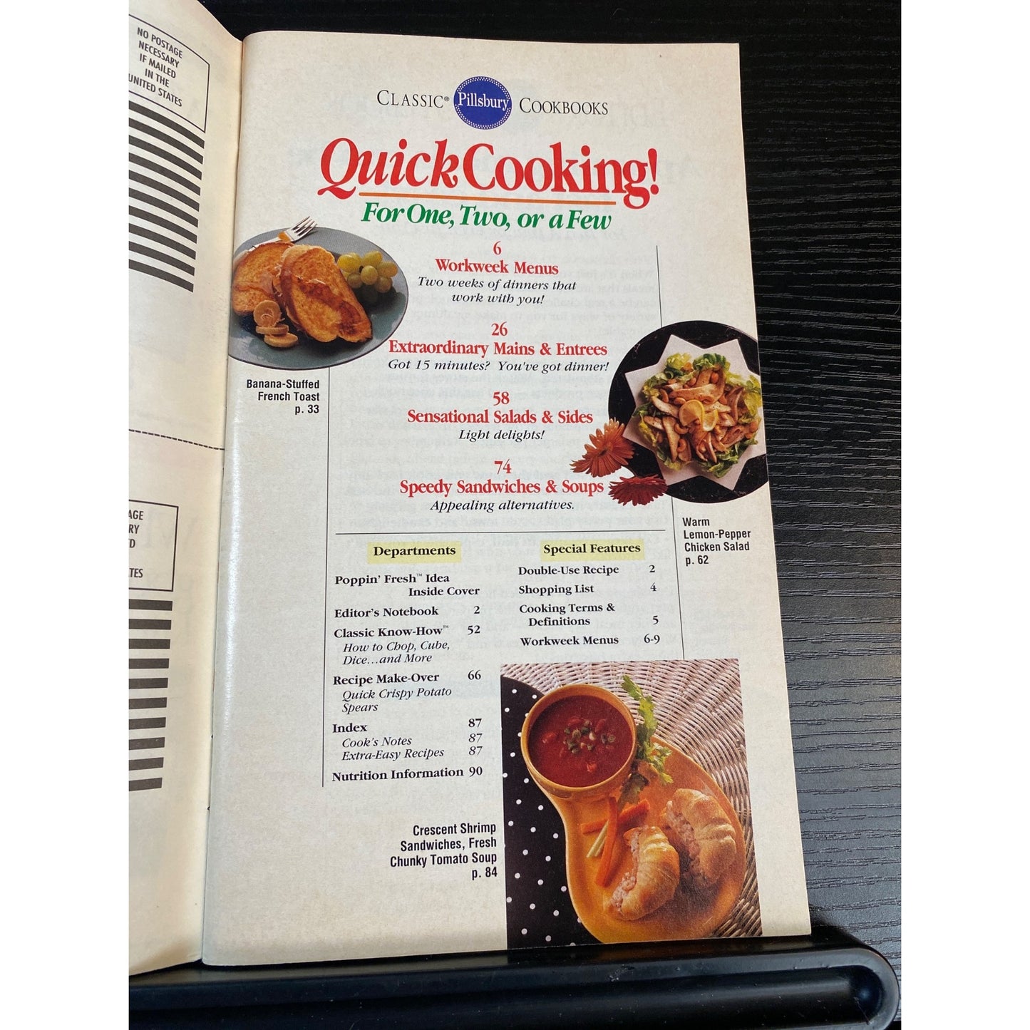 Pillsbury Classic Cookbook Booklet Quick Cooking 1993 60 Recipes Bake-Off