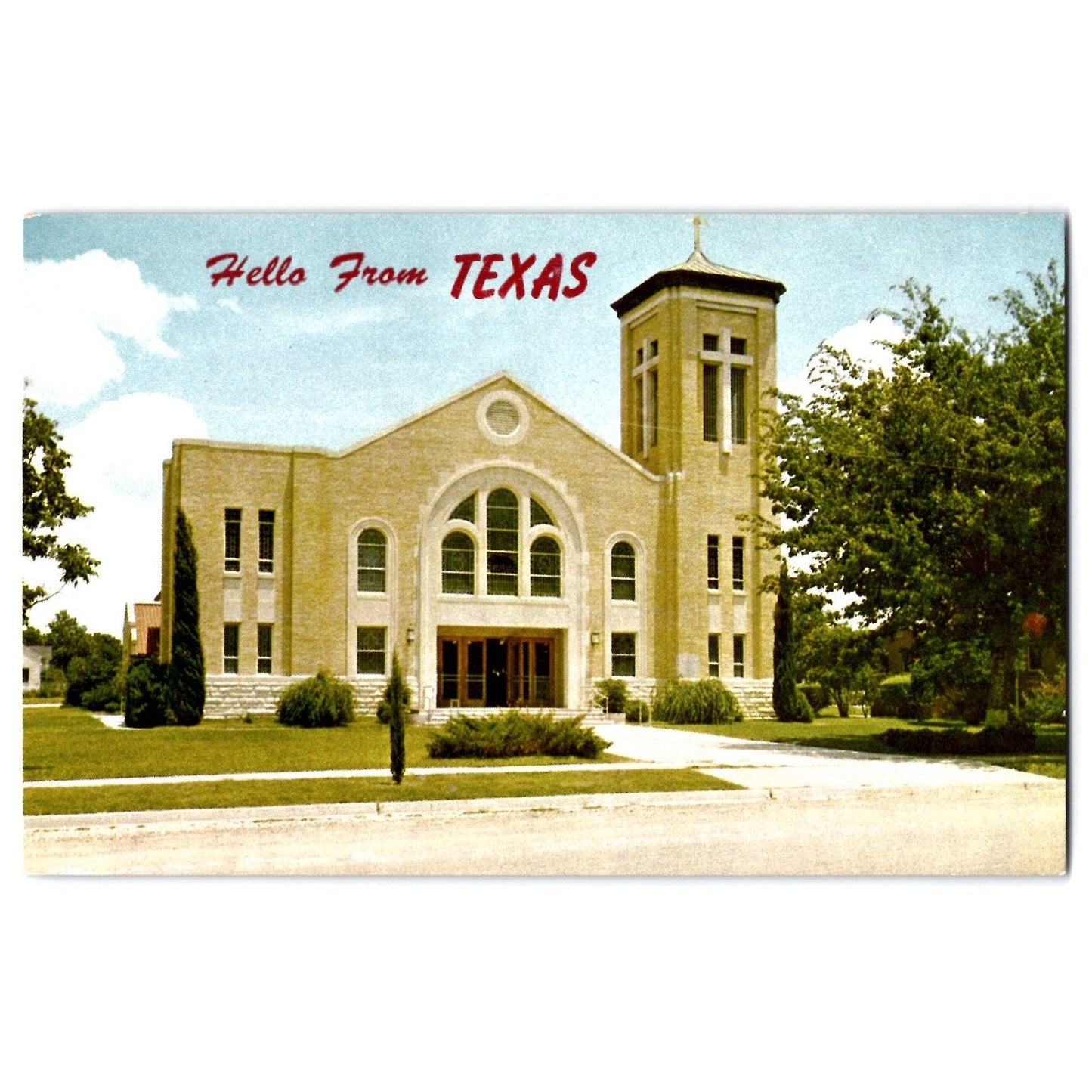 Schulenburg TX Texas Saint Rose of Lima Church Chrome Postcard Viewgram