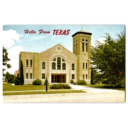 Schulenburg TX Texas Saint Rose of Lima Church Chrome Postcard Viewgram