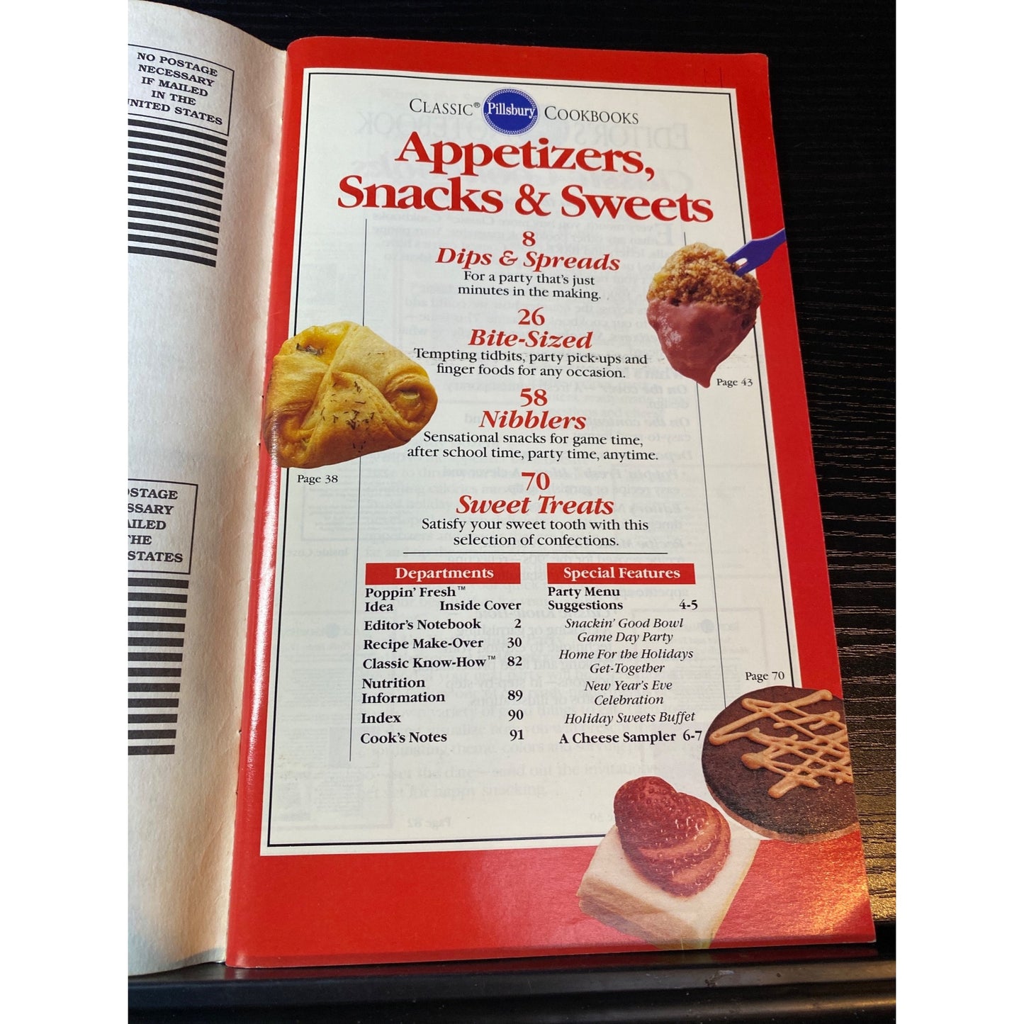 Pillsbury Classic Cookbooks Appetizers Snacks & Sweets January 1991 Edition
