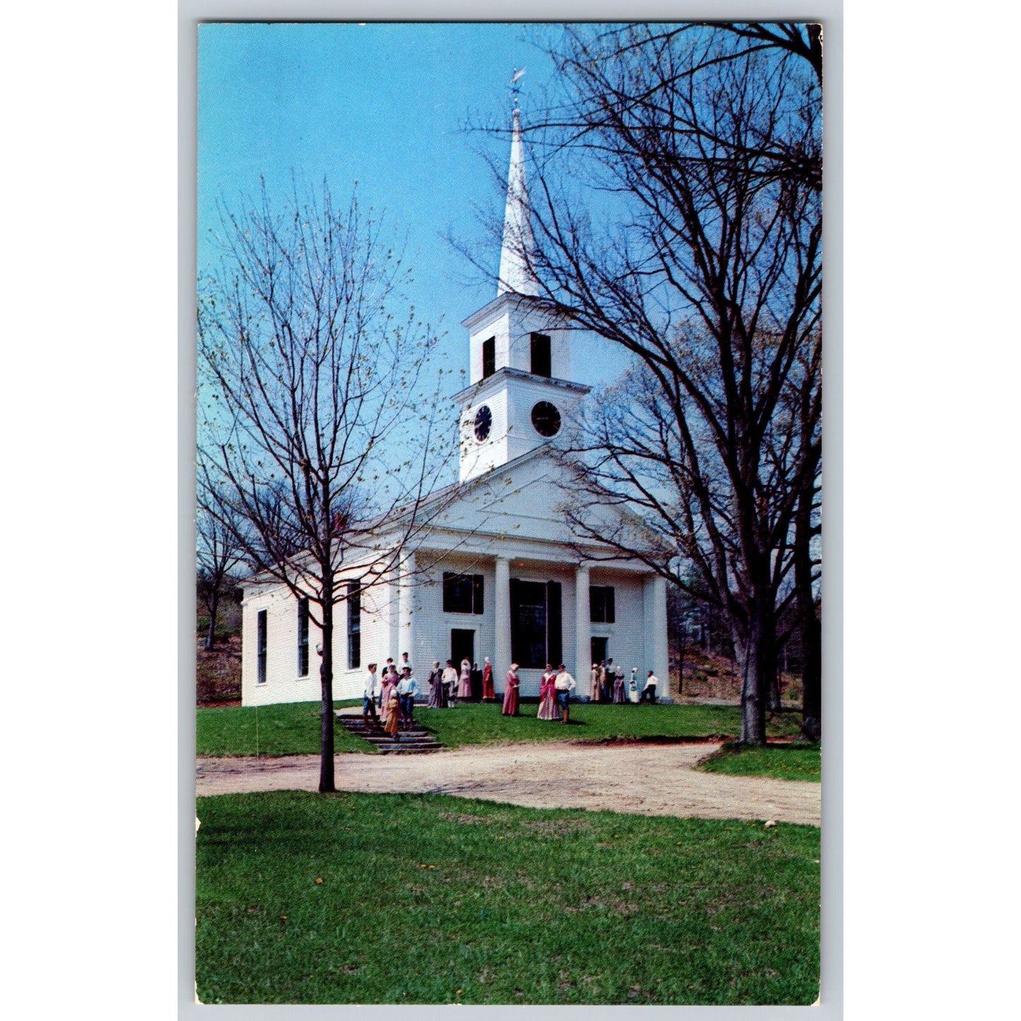 Sturbridge MA Massachusetts Old Sturbridge Village Meetinghouse Chrome Postcard