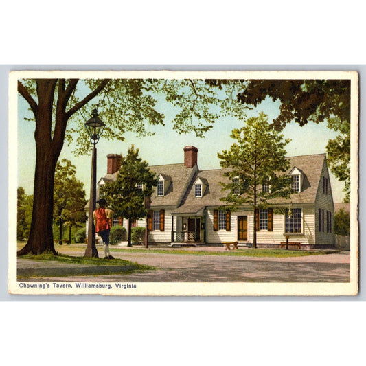 Williamsburg VA Virginia Chowning's Tavern White Border Postcard Unused