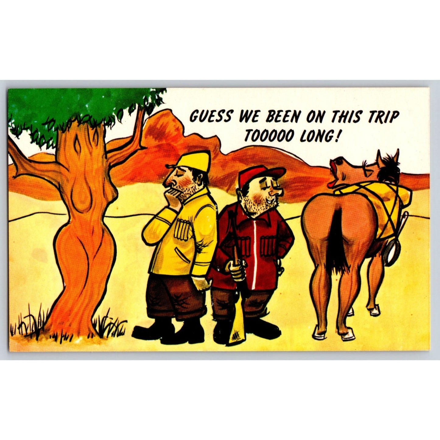 Comic Postcard Humorous Guess We Been on This Trip Too Long Chrome Mike Roberts