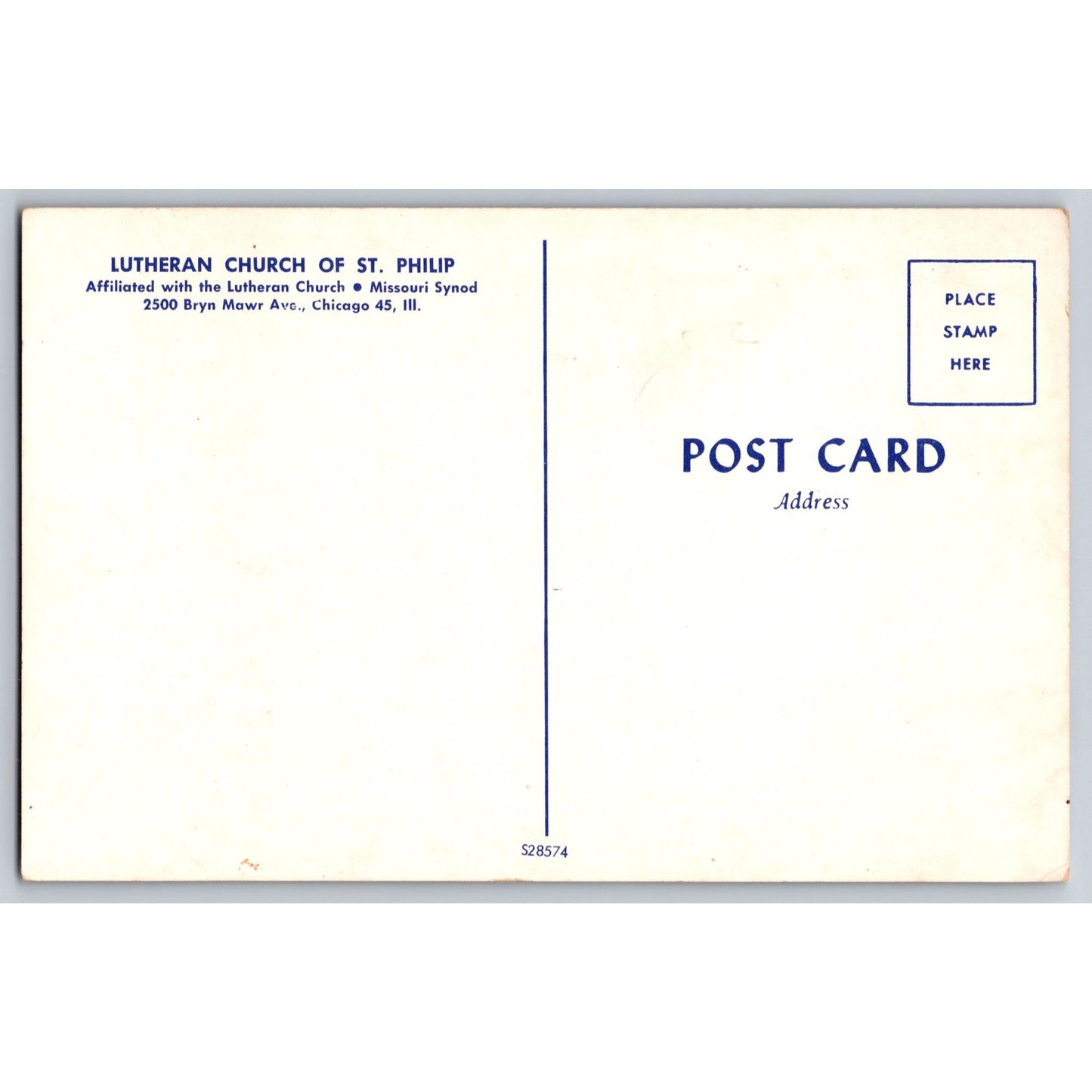 Chicago IL Illinois Lutheran Church Of St. Philip Chrome Postcard Unused