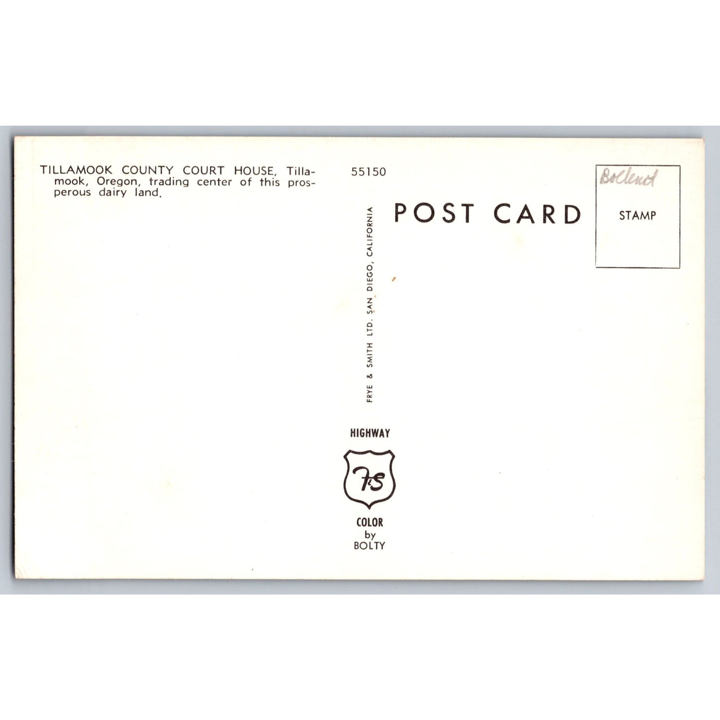 Tillamook OR Oregon County Court House Chrome Postcard Unused