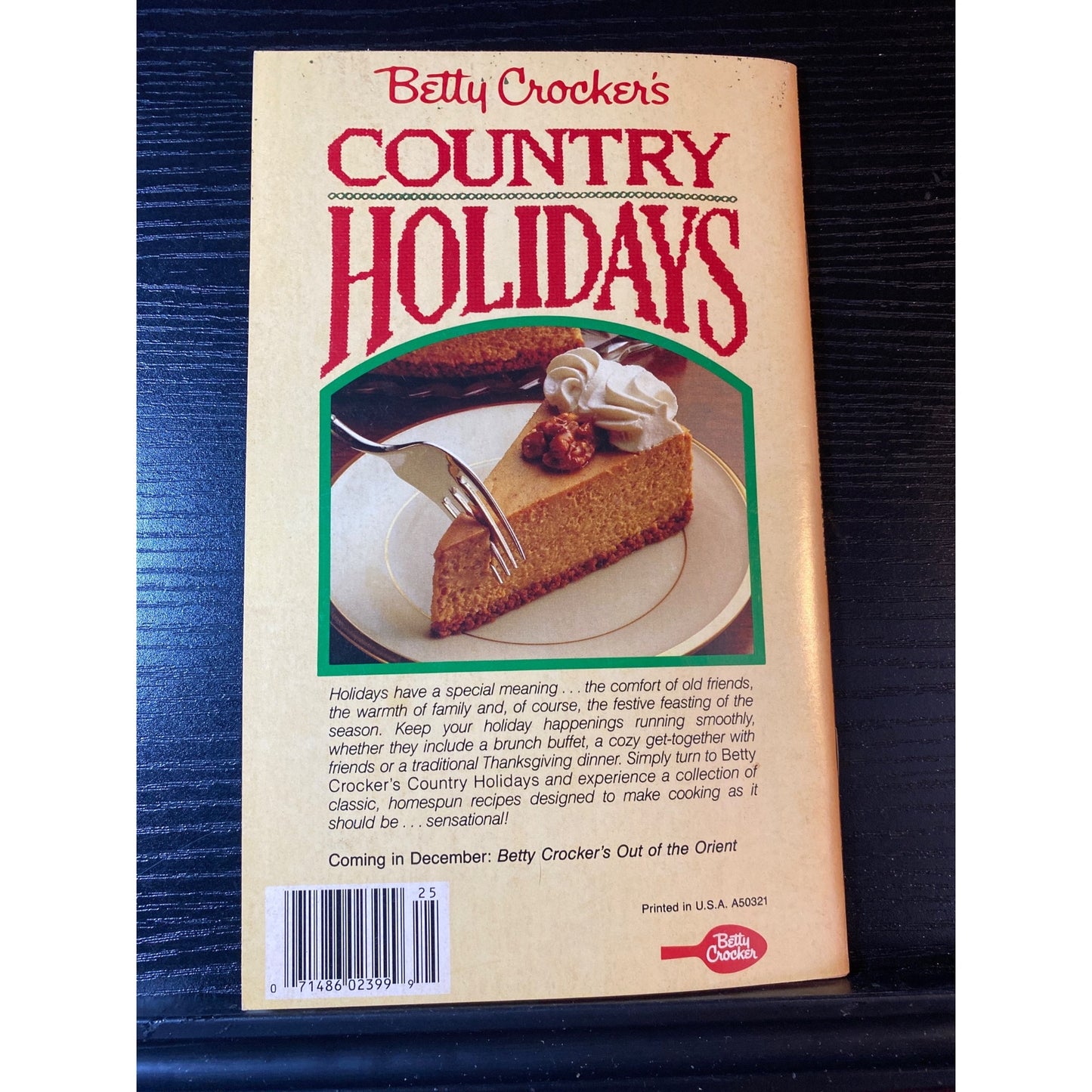 Betty Crockers Country Holidays Cookbook Booklet 1987 Heartwarming Holiday Recipes & Gift Ideas